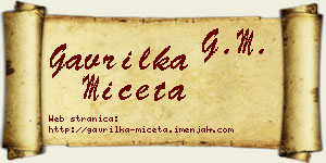 Gavrilka Mičeta vizit kartica